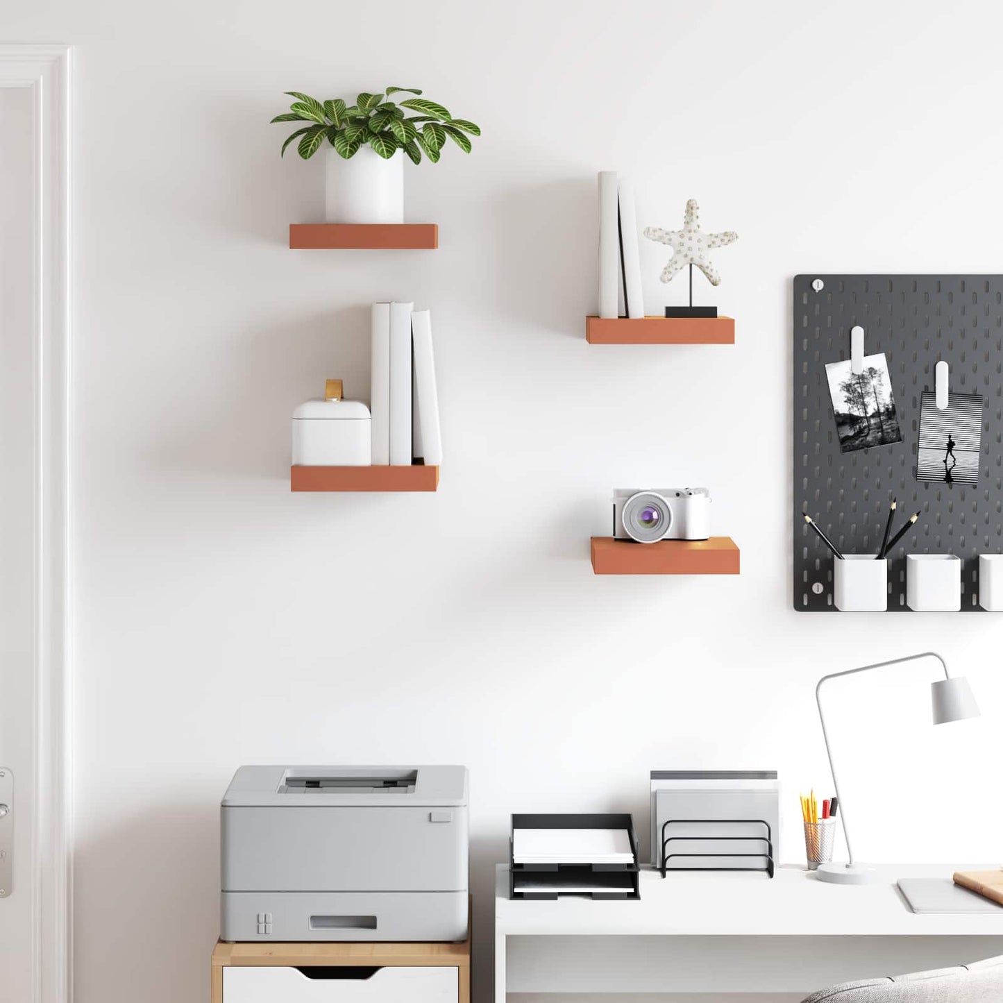 Wall Shelf 4 pcs Red 23 x 23.5 x 3.8 cm Engineered Wood