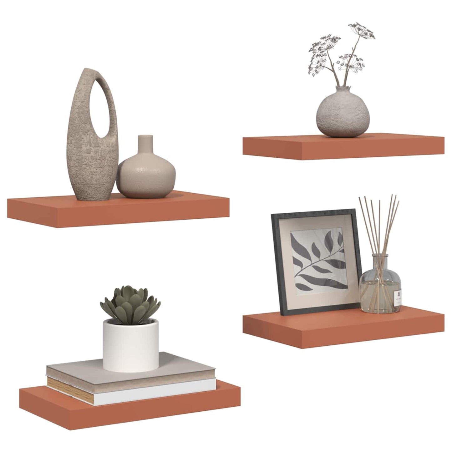 Wall Shelf 4 pcs Red 40 x 23.5 x 4 cm Engineered Wood
