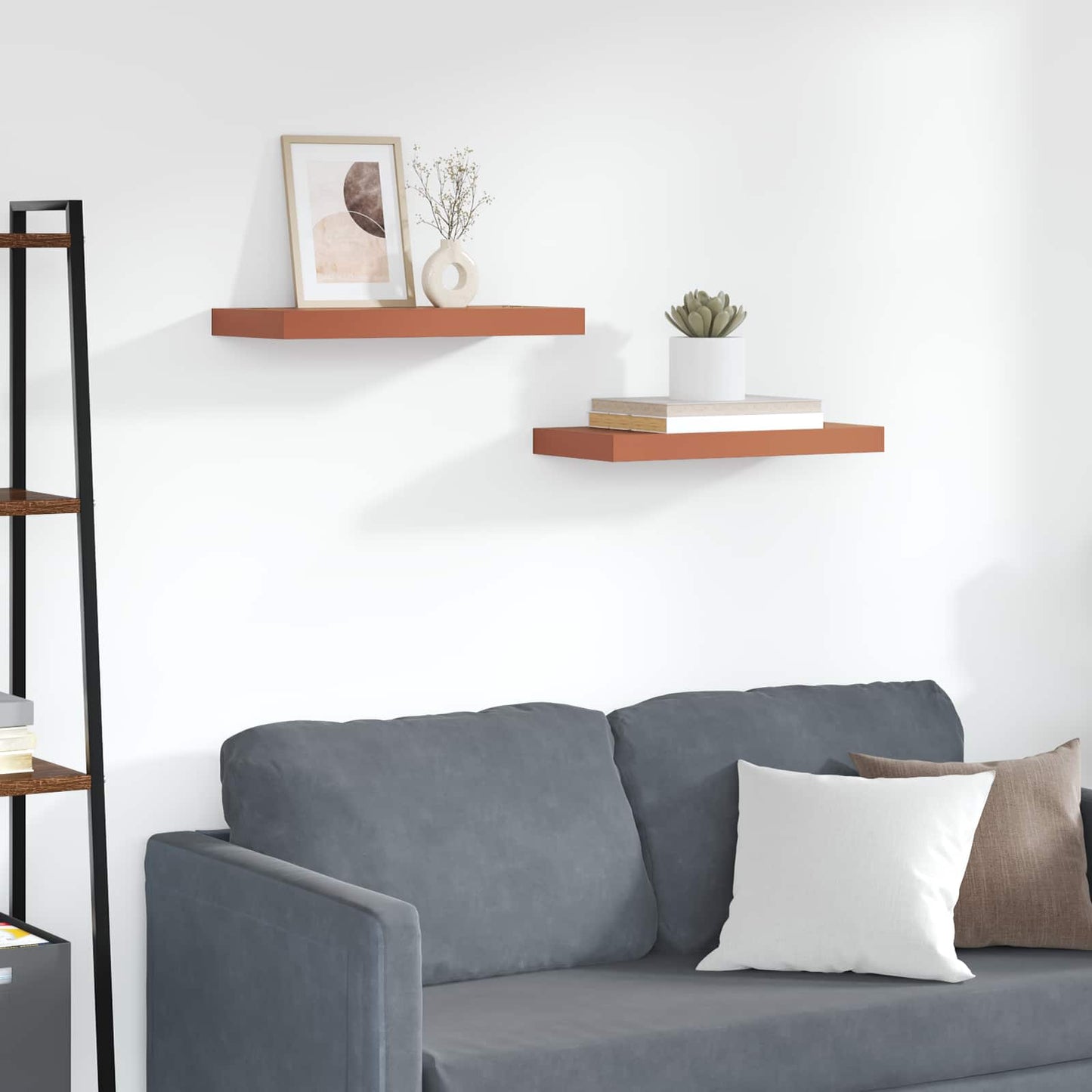 Wall Shelf 2 pcs Red 50 x 23 x 4 cm Engineered Wood