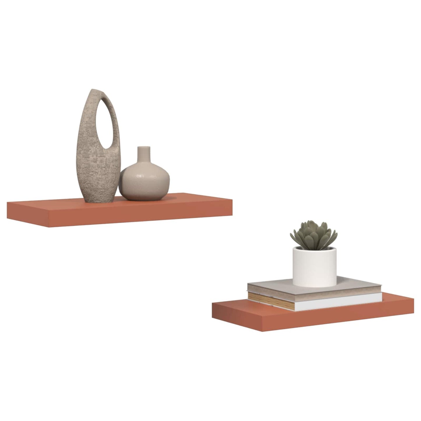 Wall Shelf 2 pcs Red 50 x 23 x 4 cm Engineered Wood