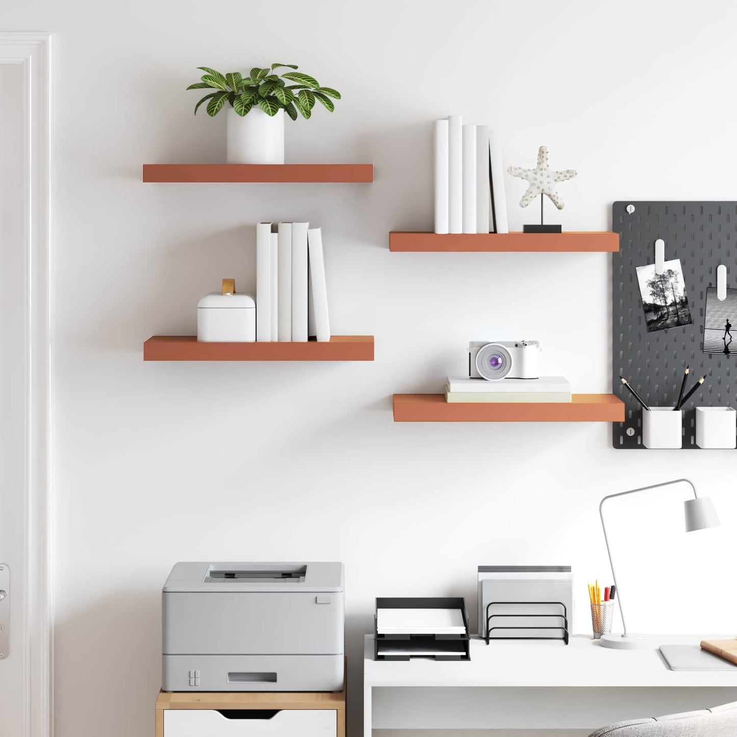 Wall Shelf 4 pcs Red 50 x 23 x 4 cm Engineered Wood
