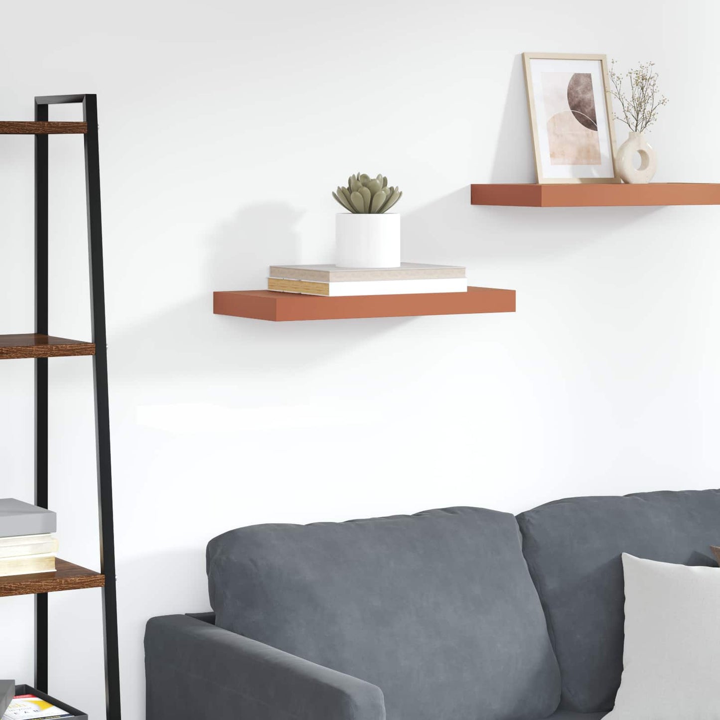Wall Shelf Wall-Mounted Red 60 x 23.5 x 3.8 cm Engineered Wood