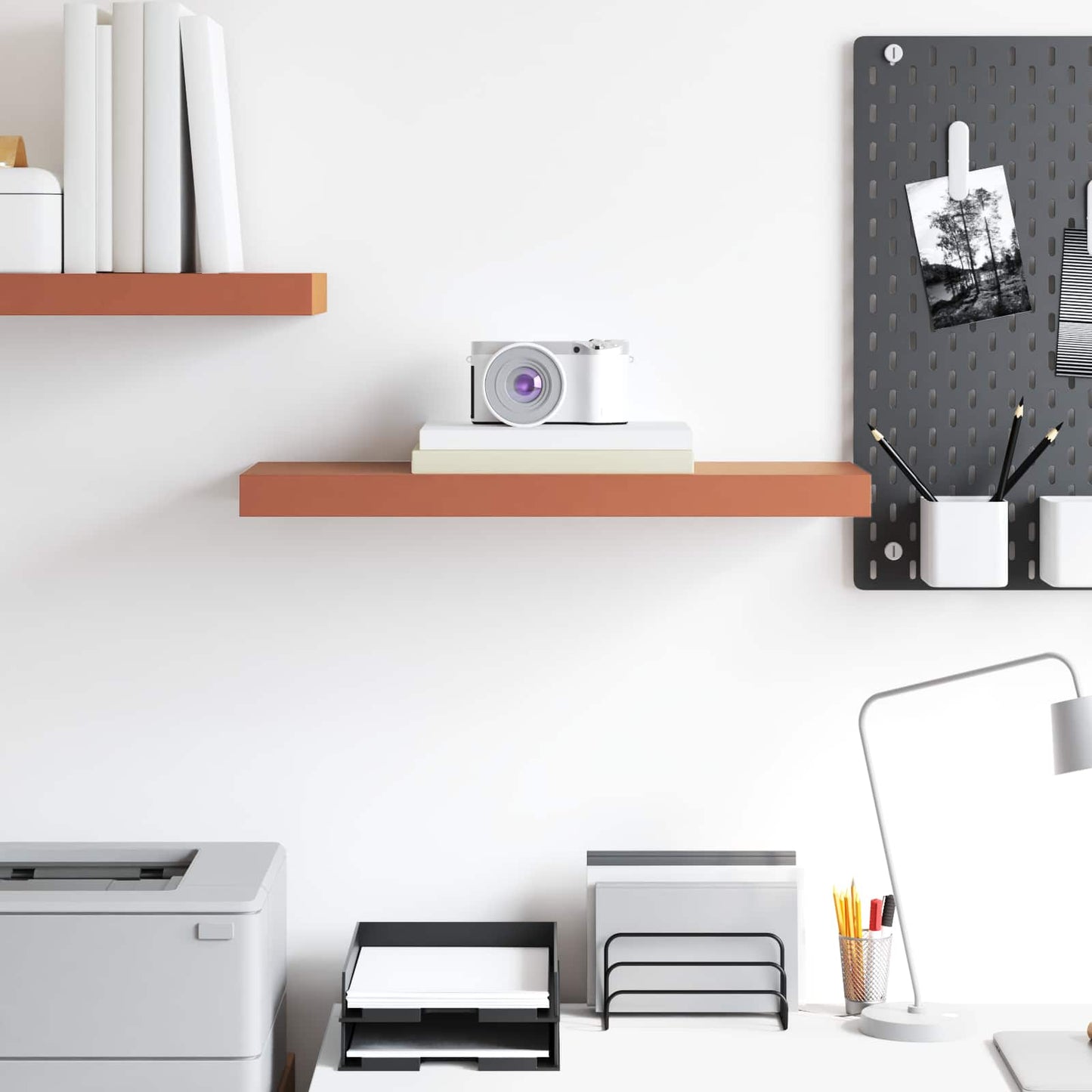 Wall Shelf Wall-Mounted Red 60 x 23.5 x 3.8 cm Engineered Wood