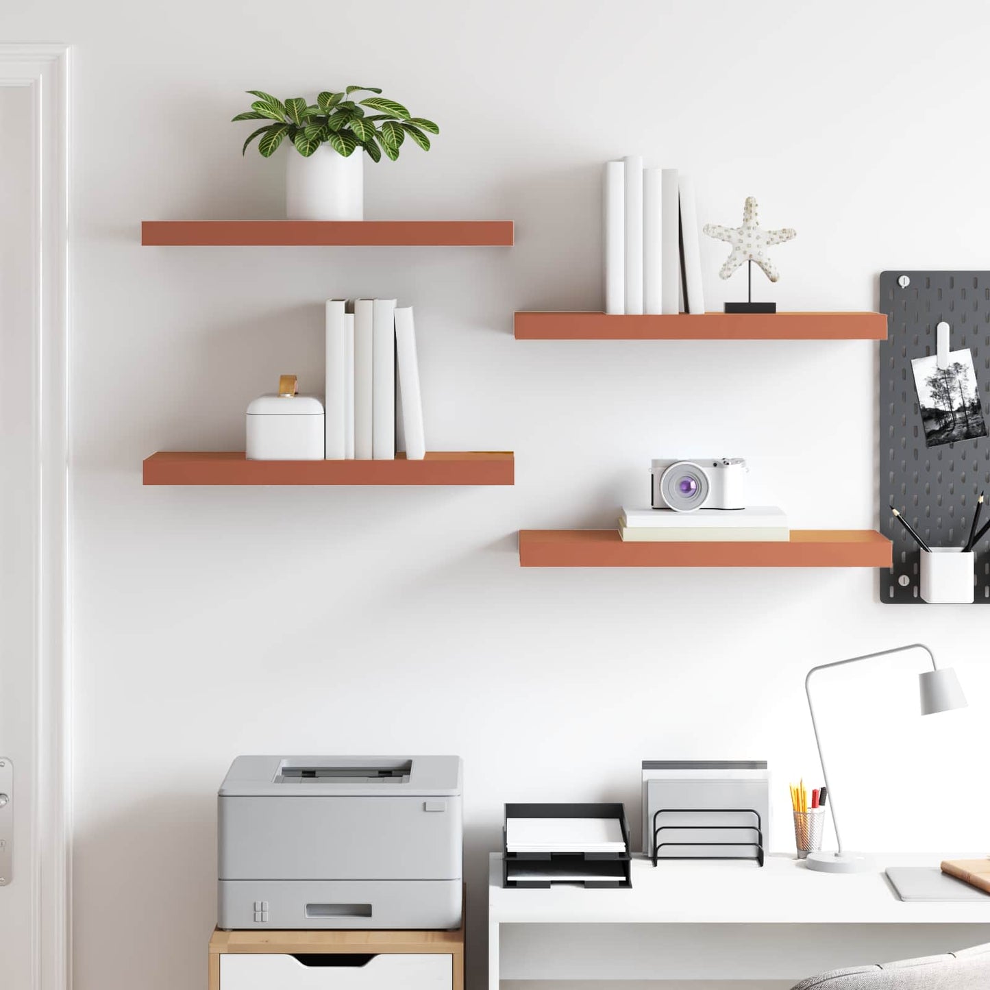 Wall Shelf 4 pcs Red 60 x 23 x 4 cm Engineered Wood