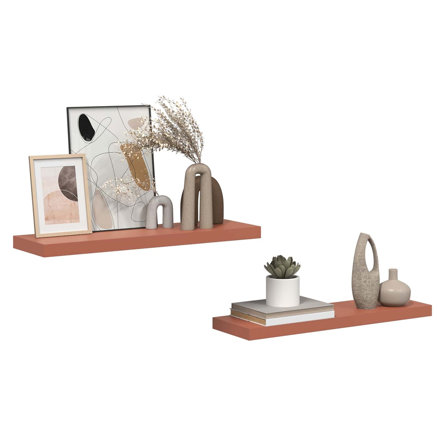 Wall Shelf 2 pcs Red 80 x 23.5 x 4 cm Engineered Wood
