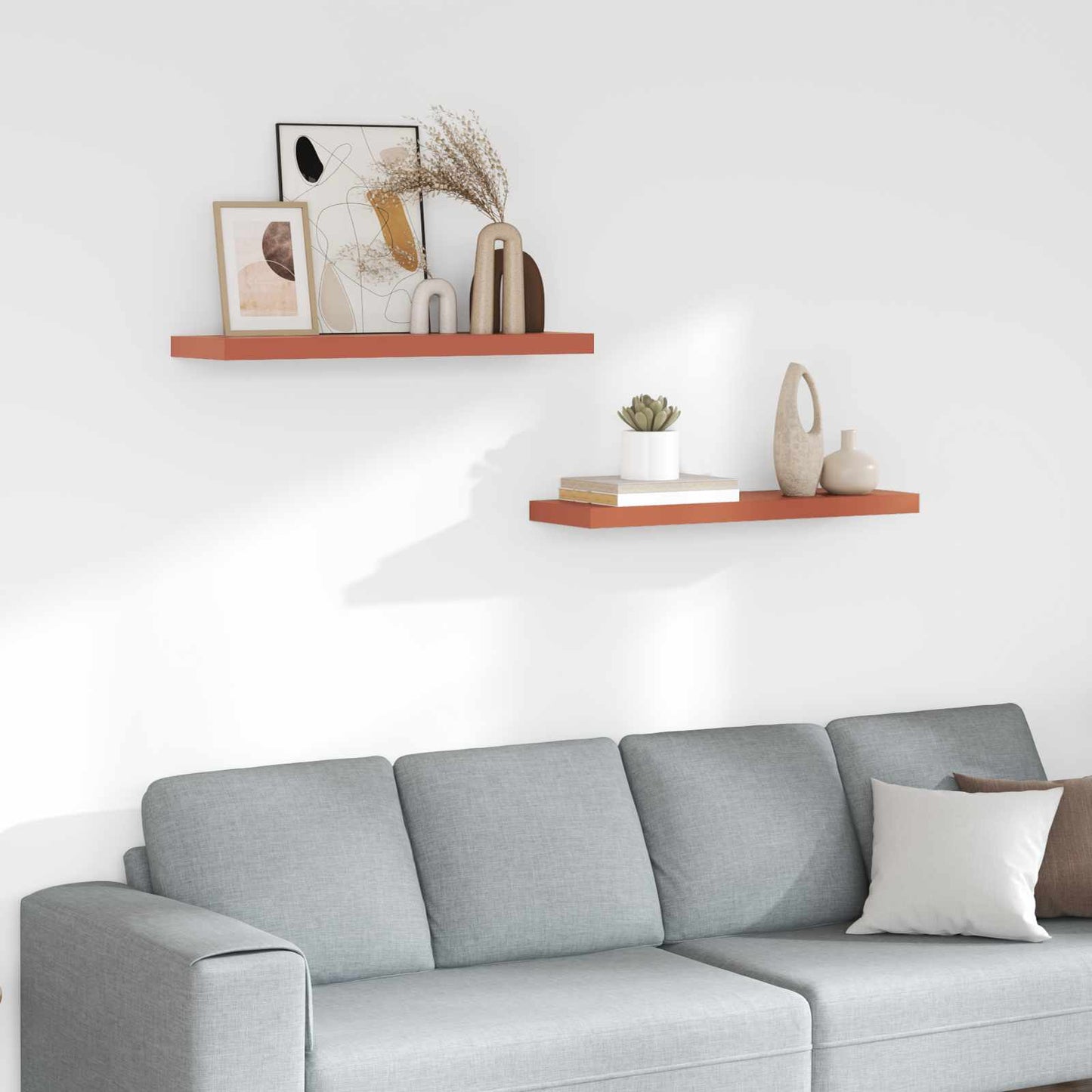 Wall Shelf 2 pcs Red 90 x 23.5 x 4 cm Engineered Wood