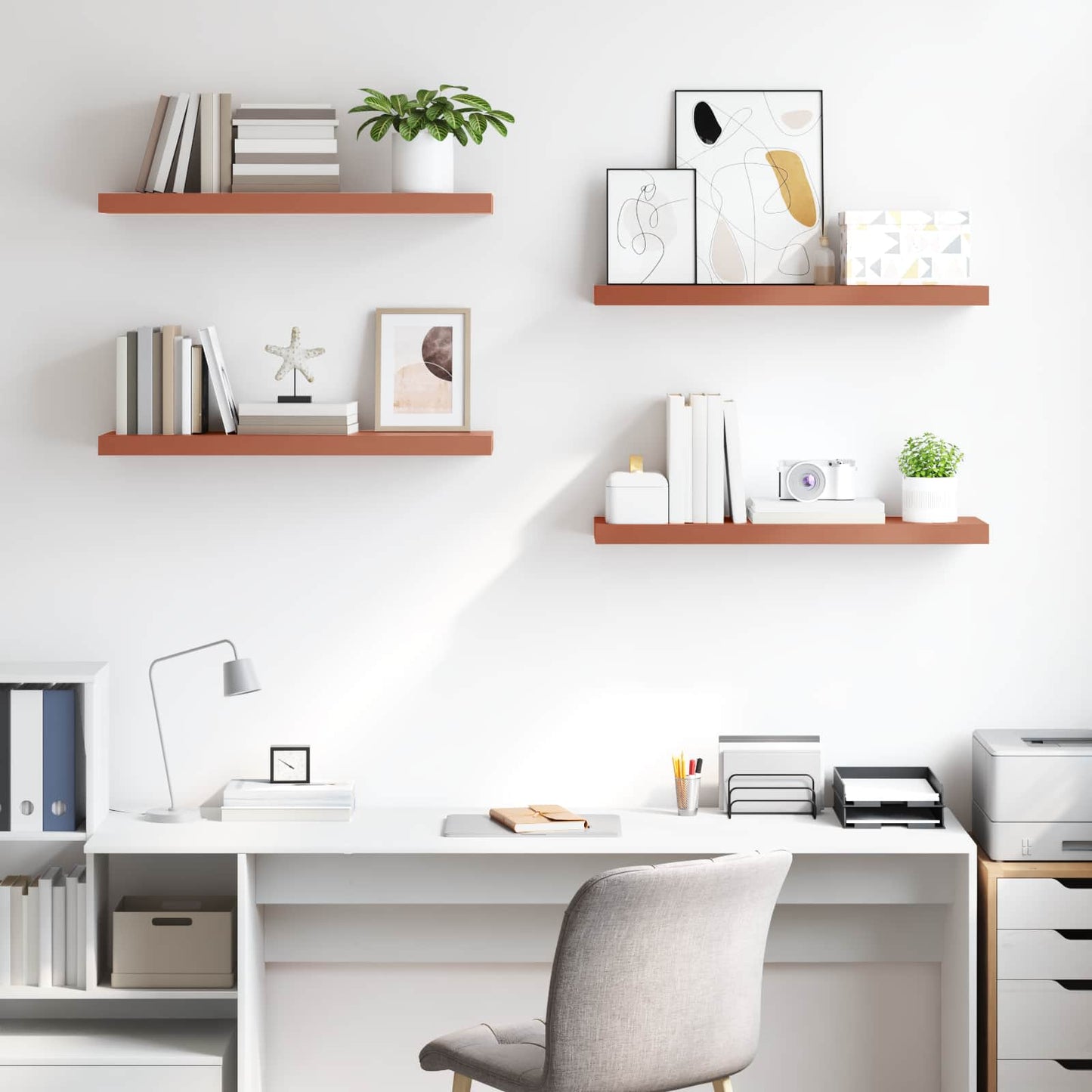Wall Shelf 4 pcs Red 90 x 23.5 x 3.8 cm Engineered Wood