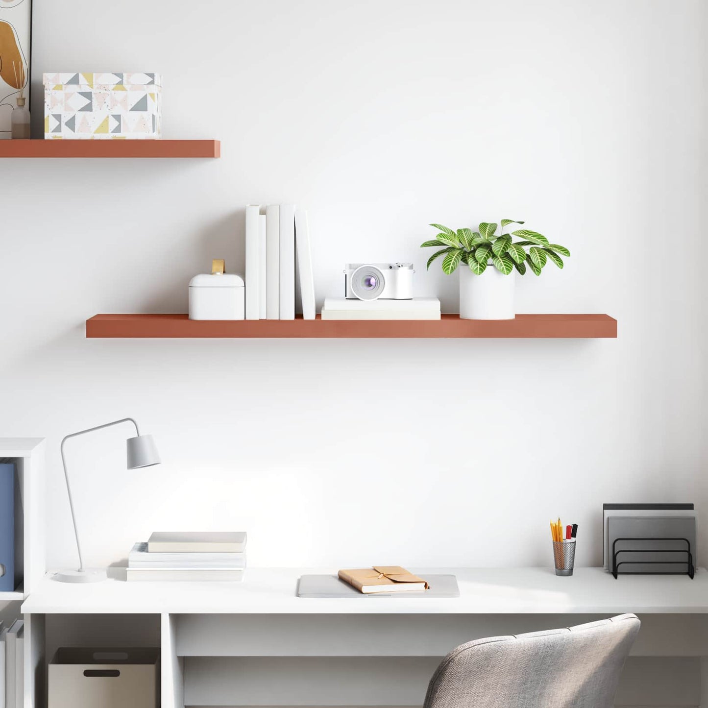 Wall Shelf Wall-mounted Red 120 x 23.5 x 4 cm Engineered Wood