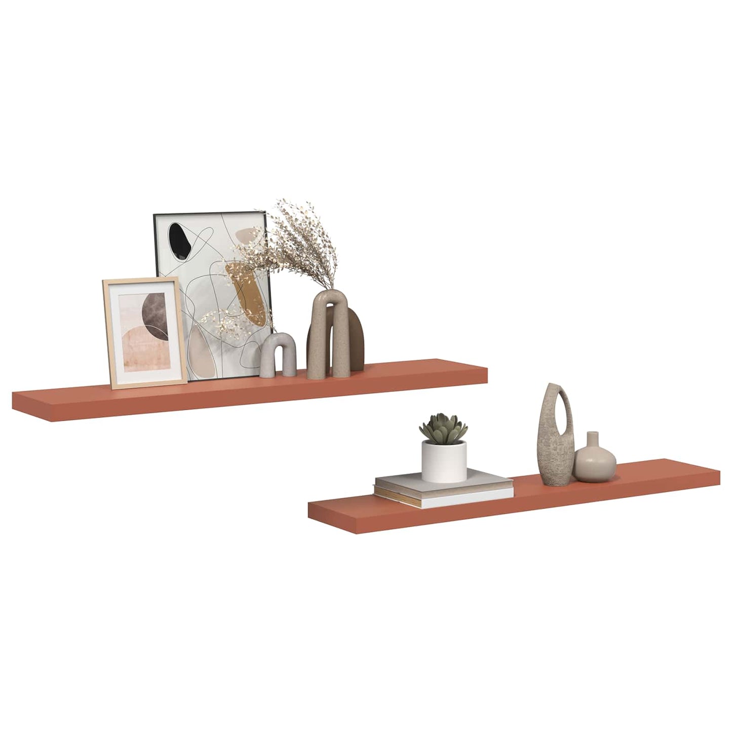 Wall Shelf 2 pcs Red 120 x 23.5 x 4 cm Engineered Wood