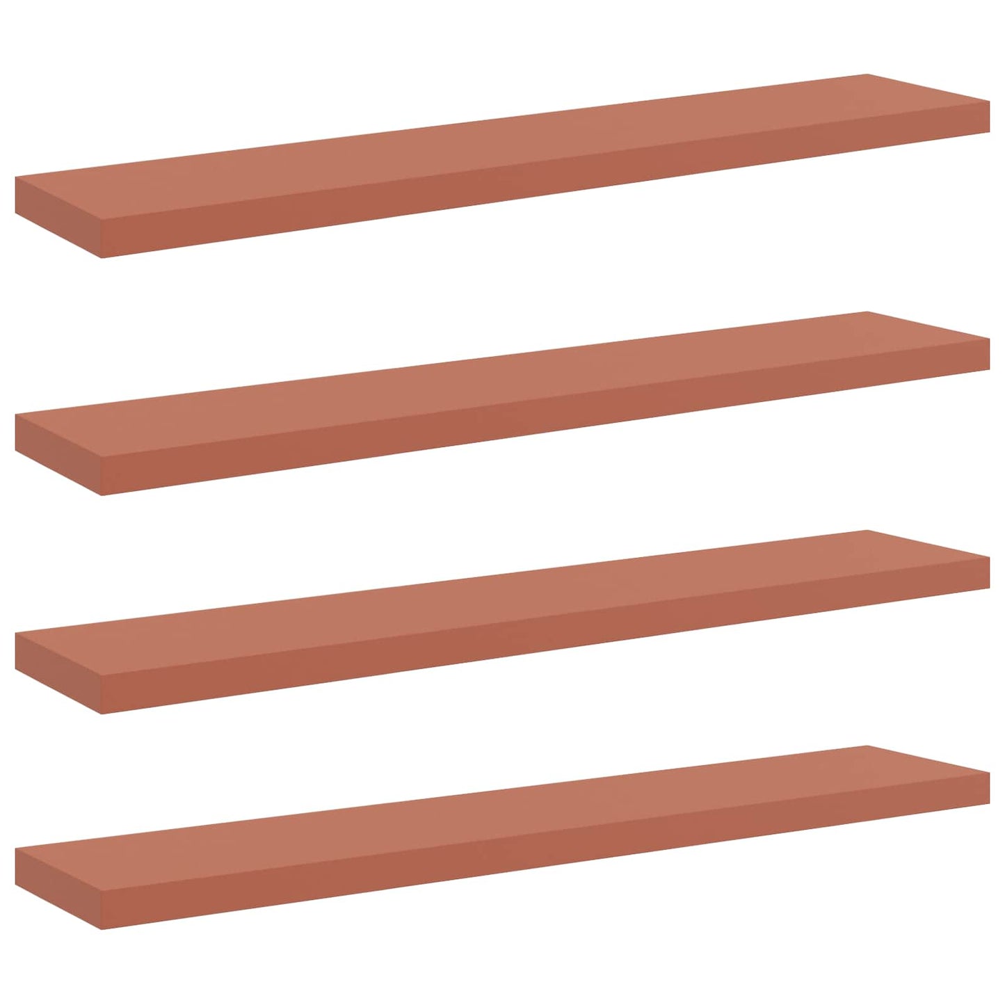 Wall Shelf 4 pcs Red 120 x 23.5 x 4 cm Engineered Wood