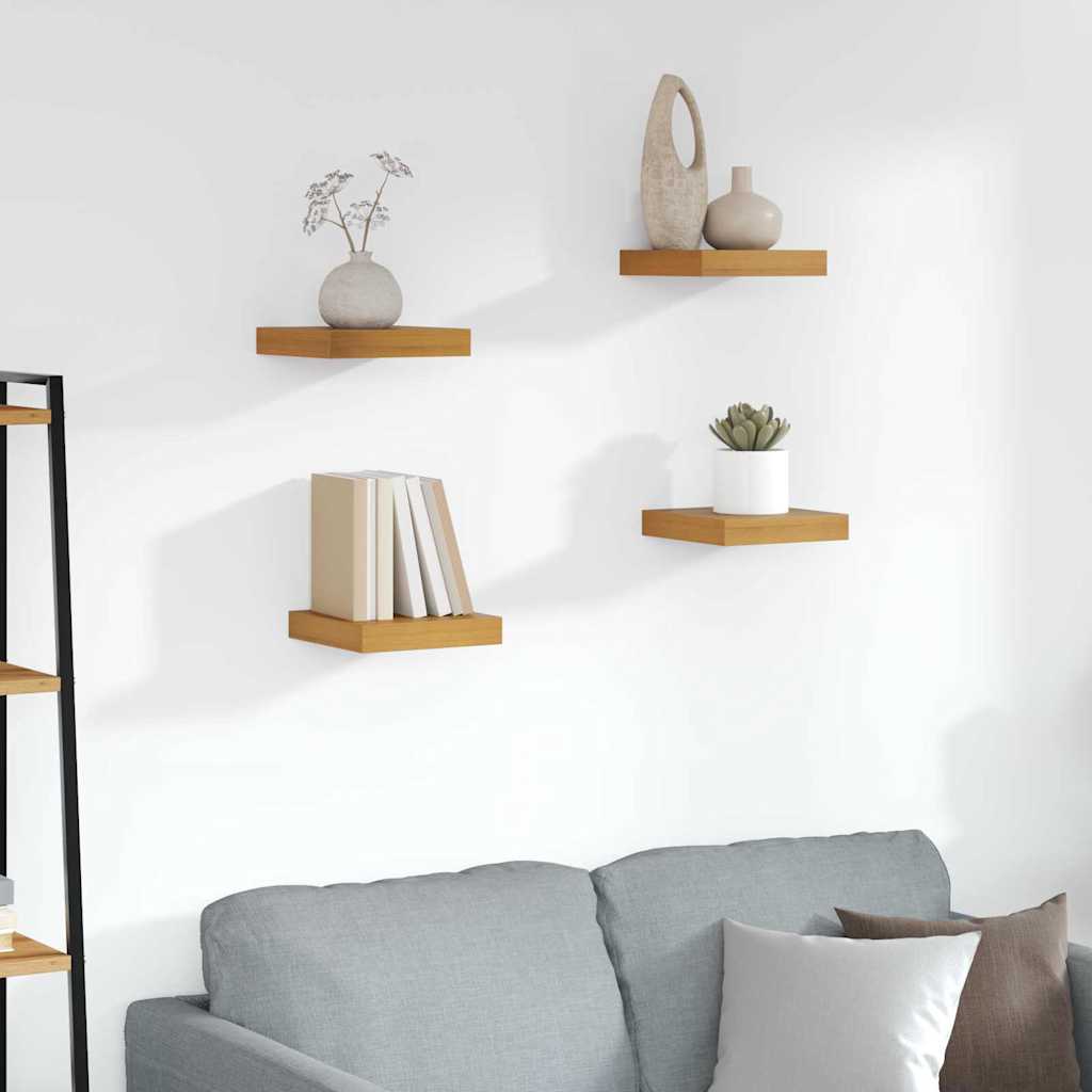 Wall Shelf 4 pcs Brown 23 x 23.5 x 4 cm Engineered Wood