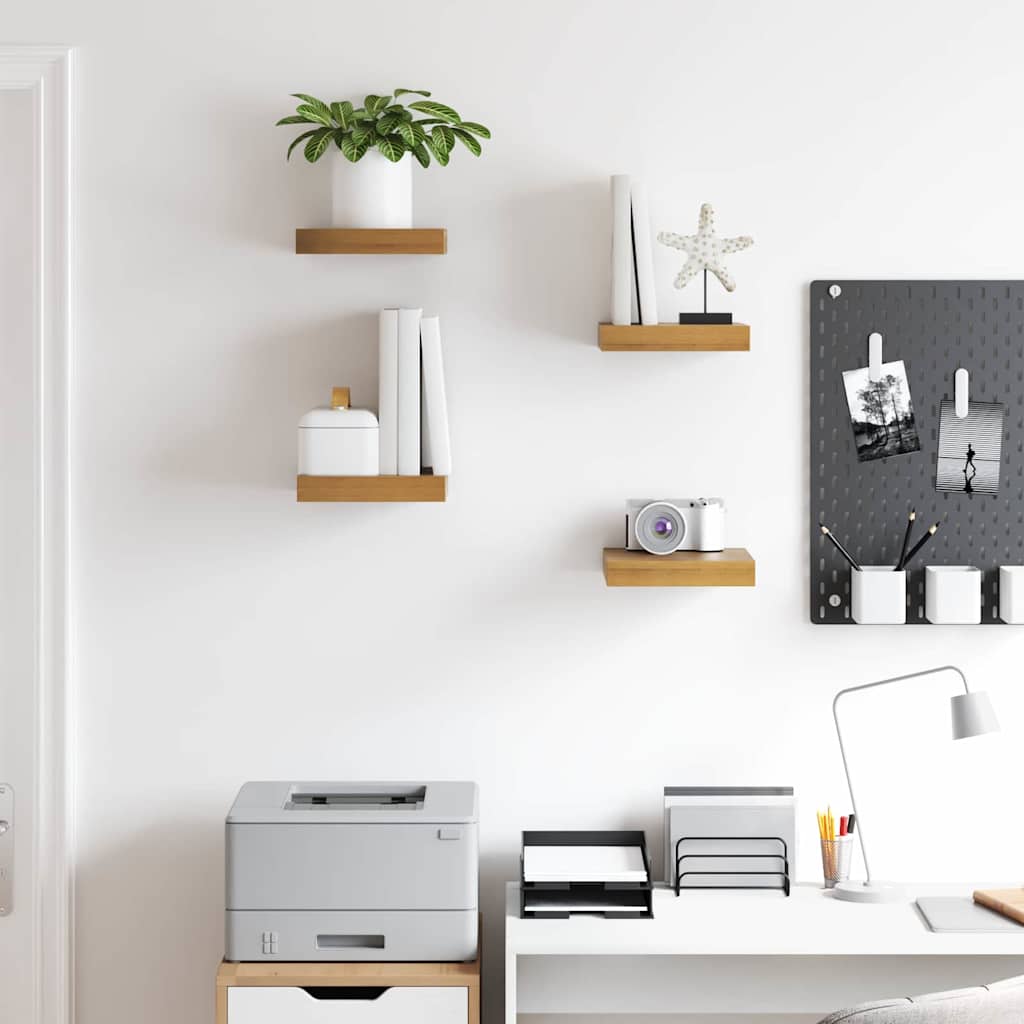 Wall Shelf 4 pcs Brown 23 x 23.5 x 4 cm Engineered Wood