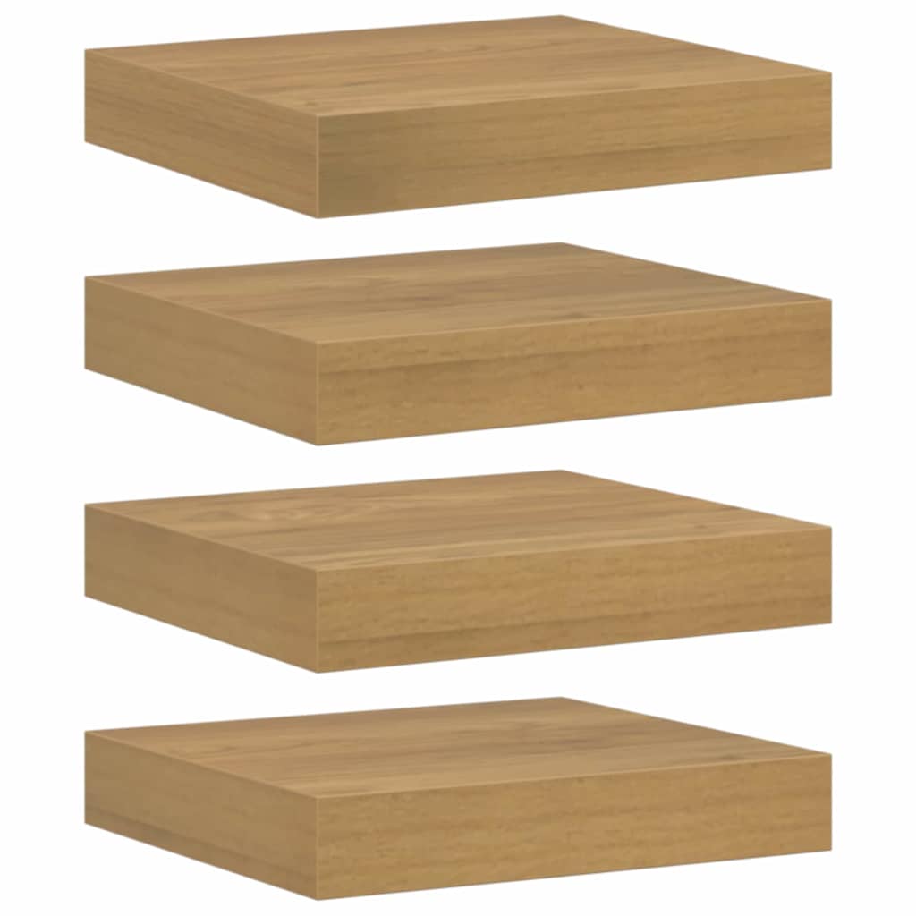 Wall Shelf 4 pcs Brown 23 x 23.5 x 4 cm Engineered Wood