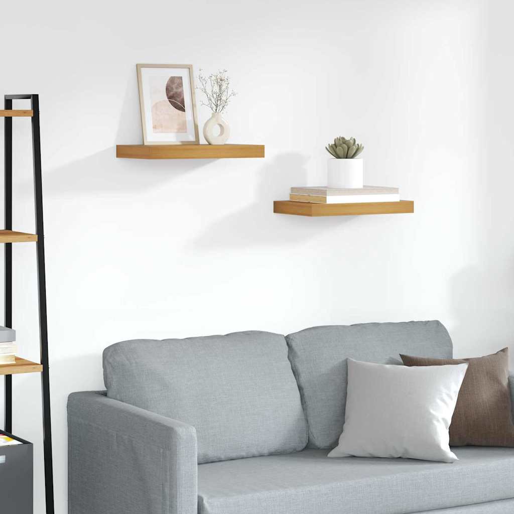 Wall Shelf 2 pcs Brown 40 x 23.5 x 4 cm Engineered Wood