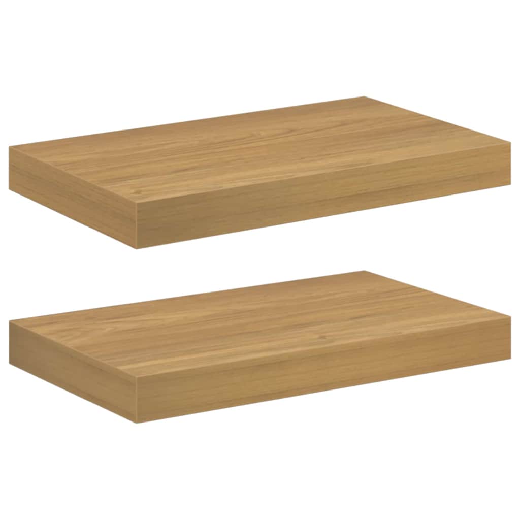 Wall Shelf 2 pcs Brown 40 x 23.5 x 4 cm Engineered Wood