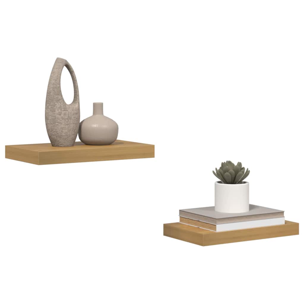 Wall Shelf 2 pcs Brown 40 x 23.5 x 4 cm Engineered Wood