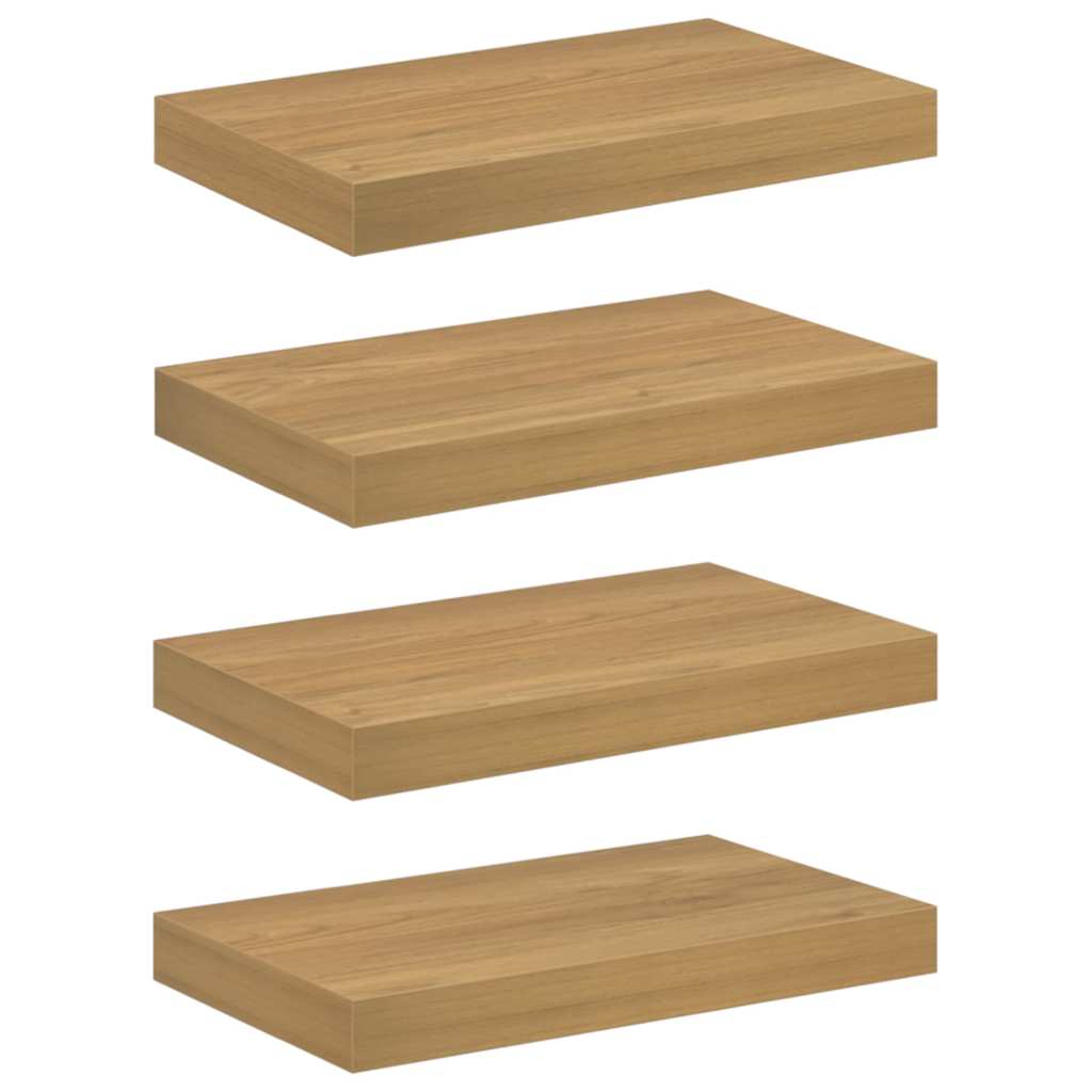 Wall Shelf 4 pcs Brown 40 x 23.5 x 4 cm Engineered Wood
