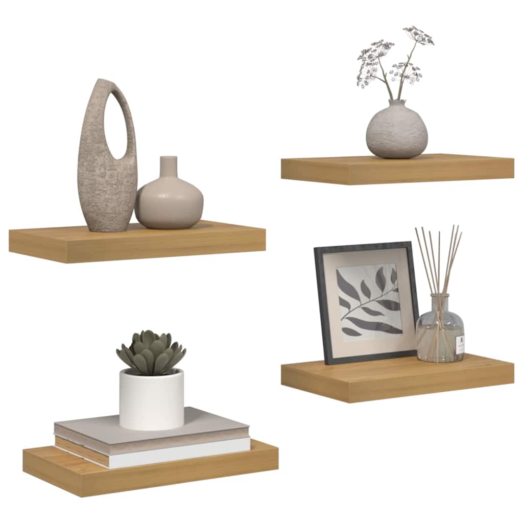 Wall Shelf 4 pcs Brown 40 x 23.5 x 3.8 cm Engineered Wood