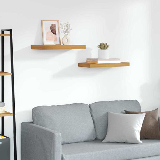 Wall Shelf 2 pcs Brown 50 x 23.5 x 3.8 cm Engineered Wood