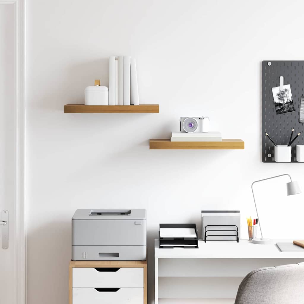 Wall Shelf 2 pcs Brown 50 x 23 x 4 cm Engineered Wood