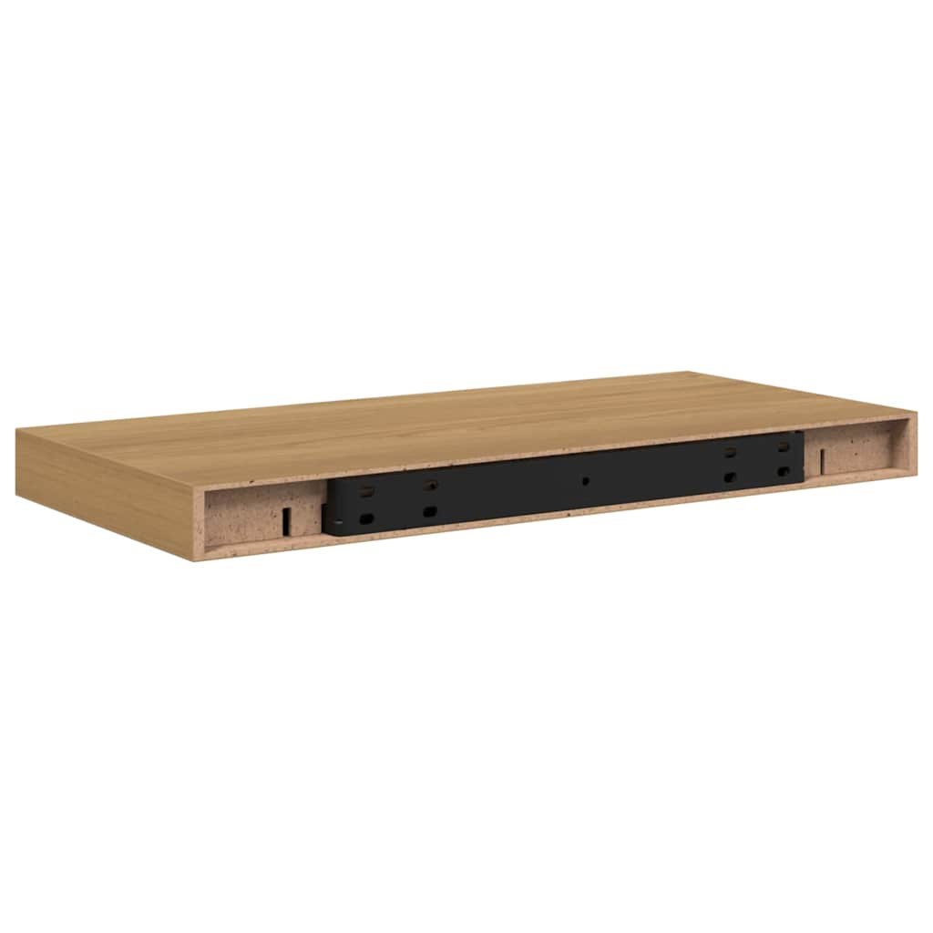 Wall Shelf 2 pcs Brown 50 x 23 x 4 cm Engineered Wood