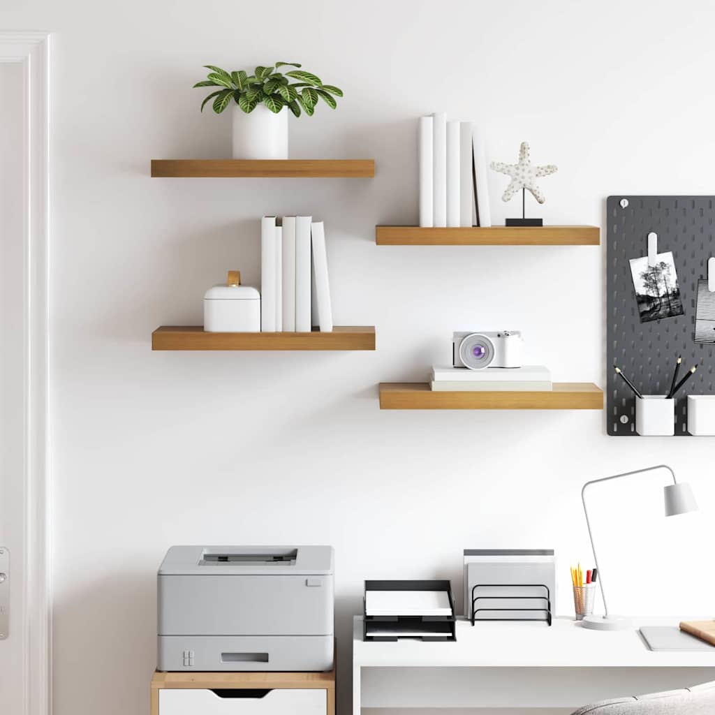 Wall Shelf 4 pcs Brown 50 x 23.5 x 3.8 cm Engineered Wood