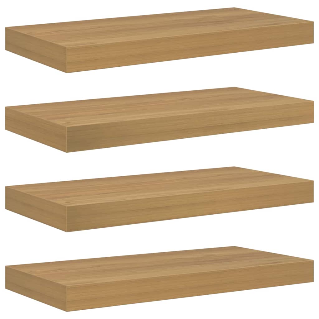 Wall Shelf 4 pcs Brown 50 x 23.5 x 3.8 cm Engineered Wood