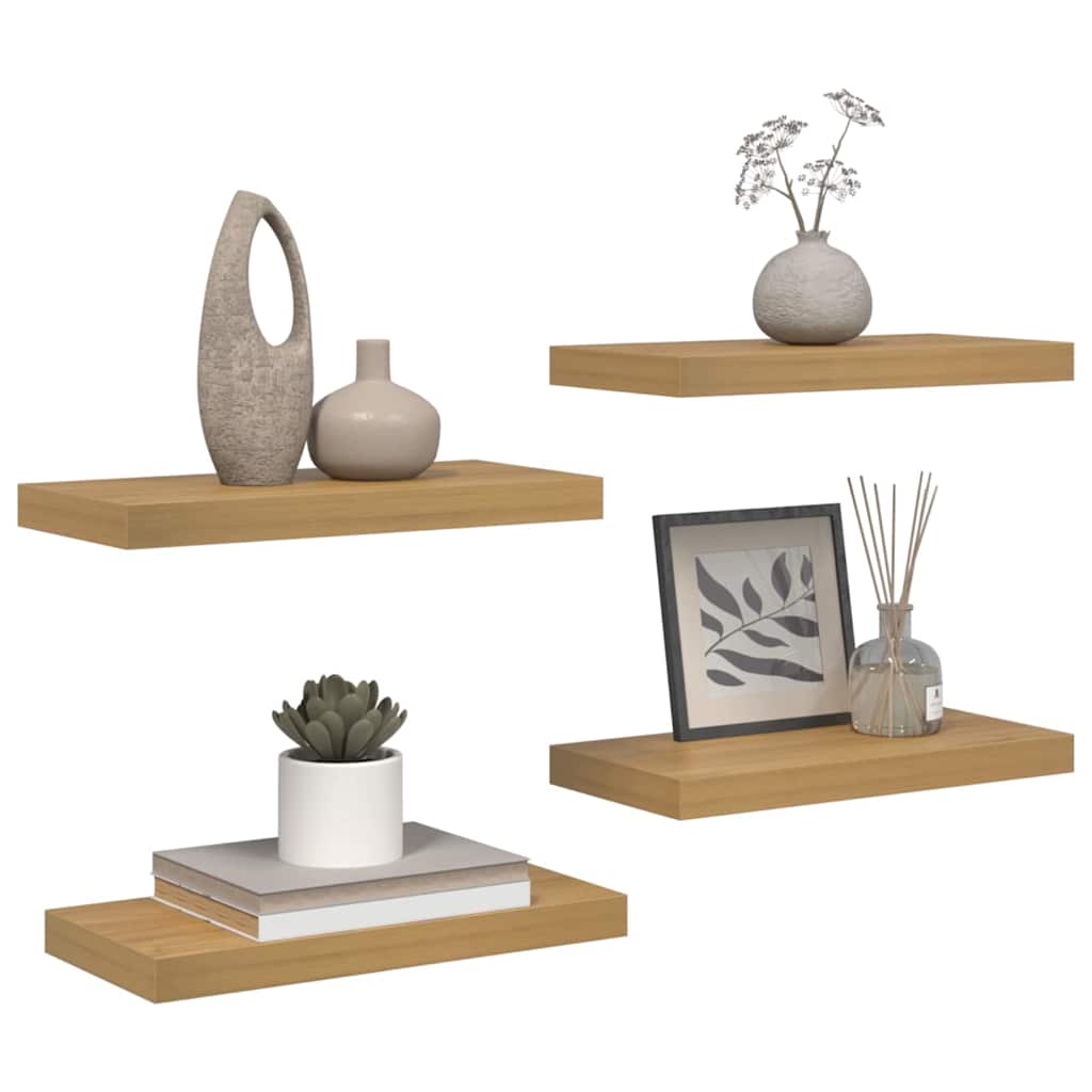 Wall Shelf 4 pcs Brown 50 x 23.5 x 3.8 cm Engineered Wood