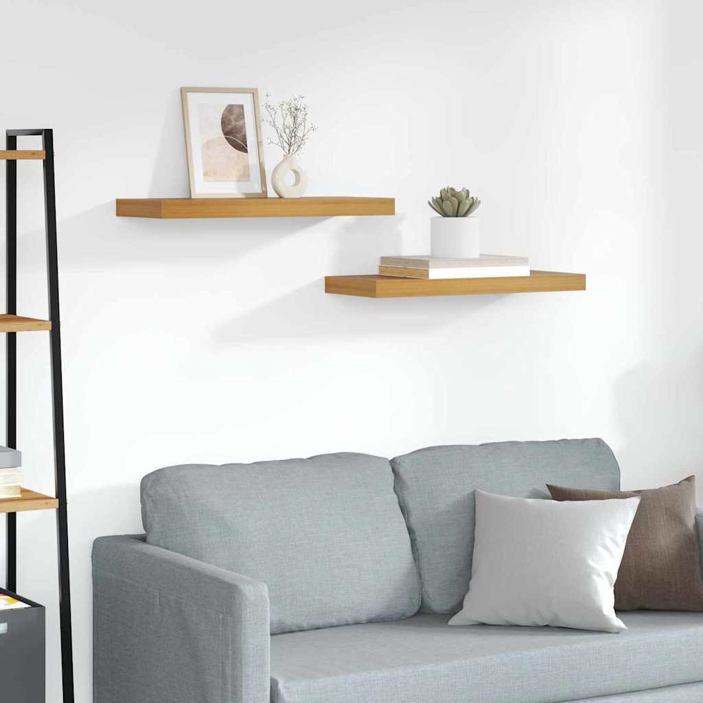 Wall Shelf 2 pcs Brown 60 x 23.5 x 3.8 cm Engineered Wood