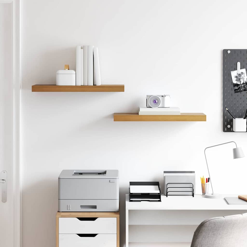 Wall Shelf 2 pcs Brown 60 x 23.5 x 3.8 cm Engineered Wood