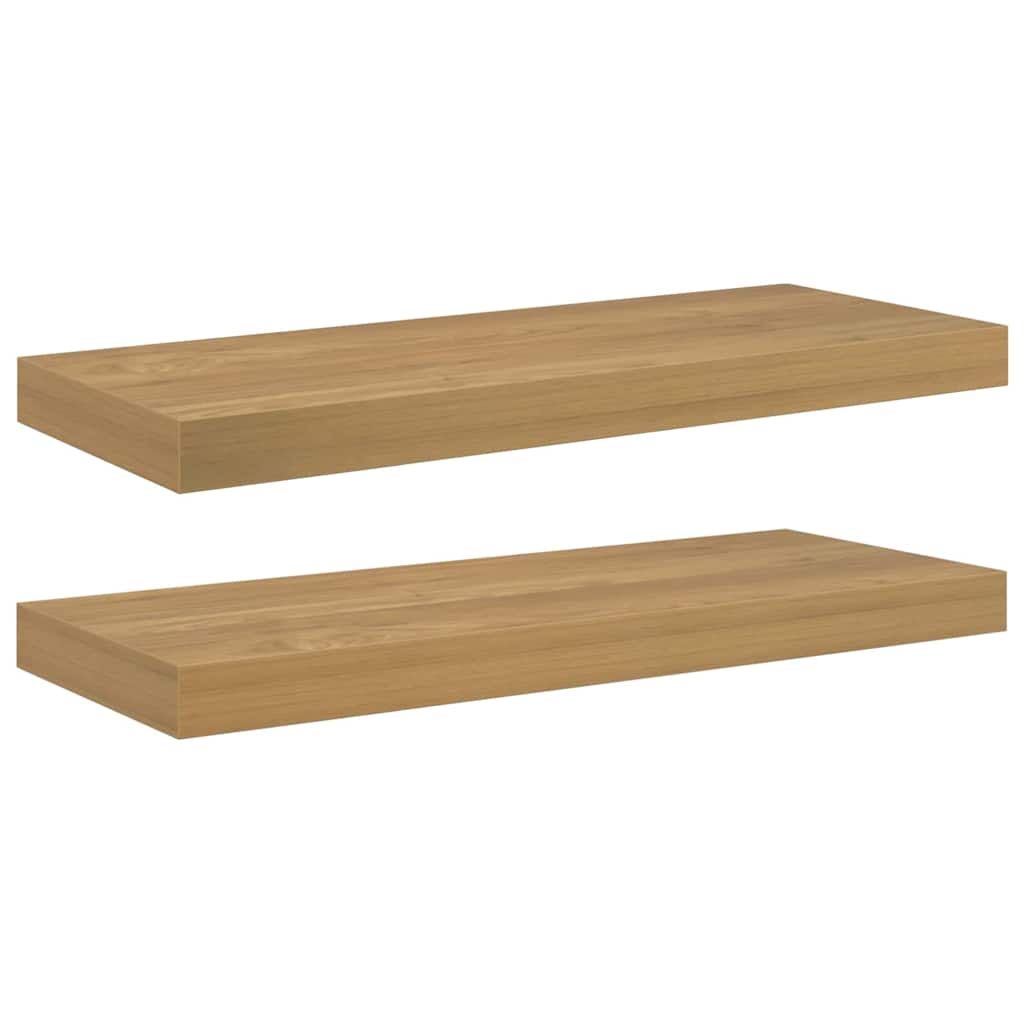 Wall Shelf 2 pcs Brown 60 x 23.5 x 3.8 cm Engineered Wood