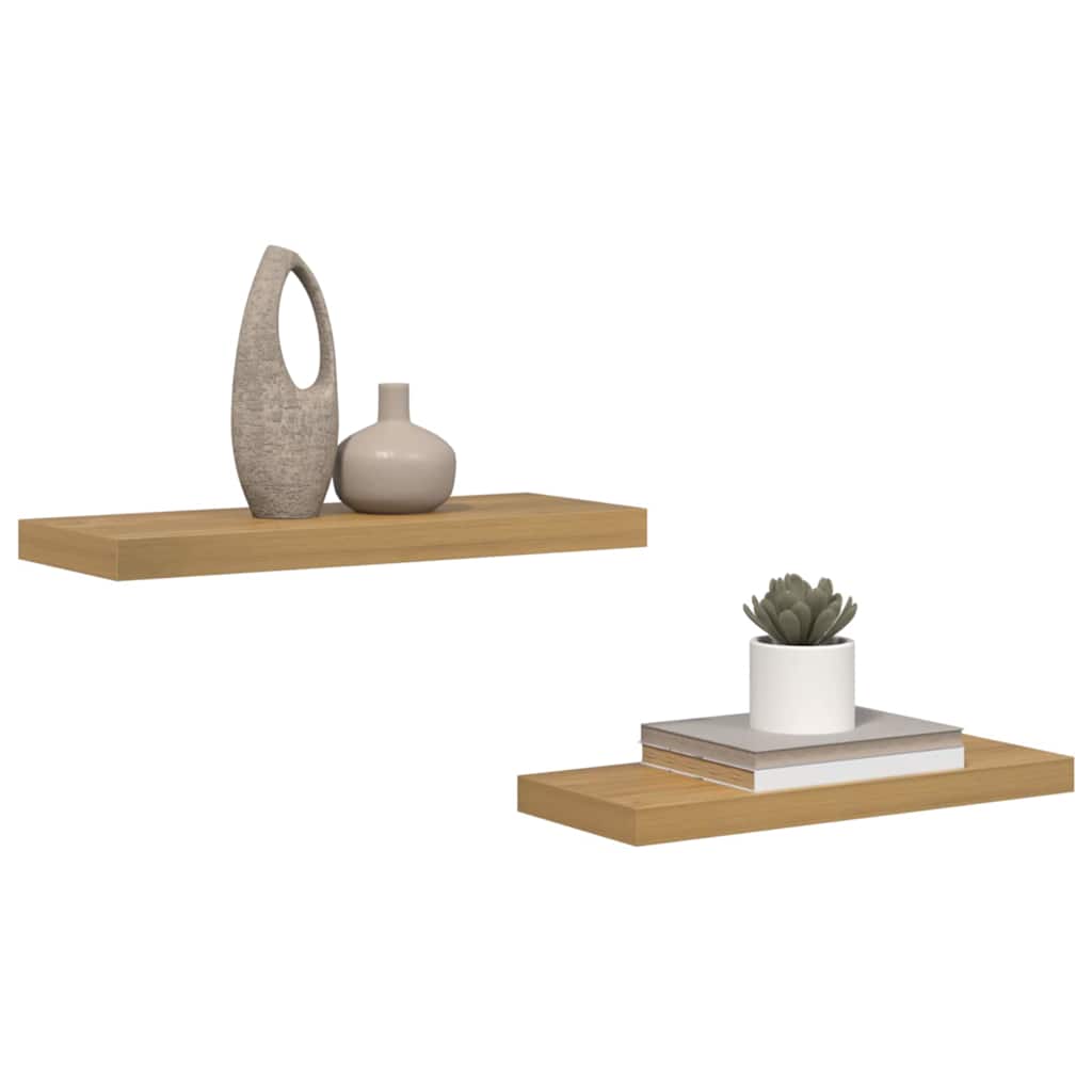 Wall Shelf 2 pcs Brown 60 x 23.5 x 3.8 cm Engineered Wood