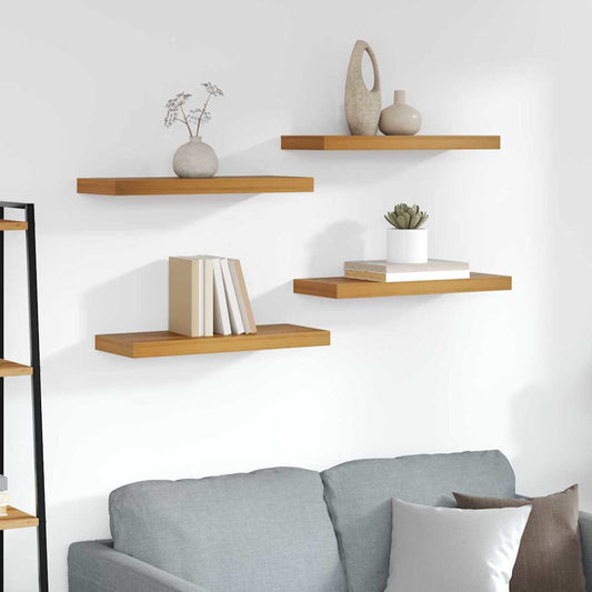 Wall Shelf 4 pcs Brown 60 x 23.5 x 3.8 cm Engineered Wood