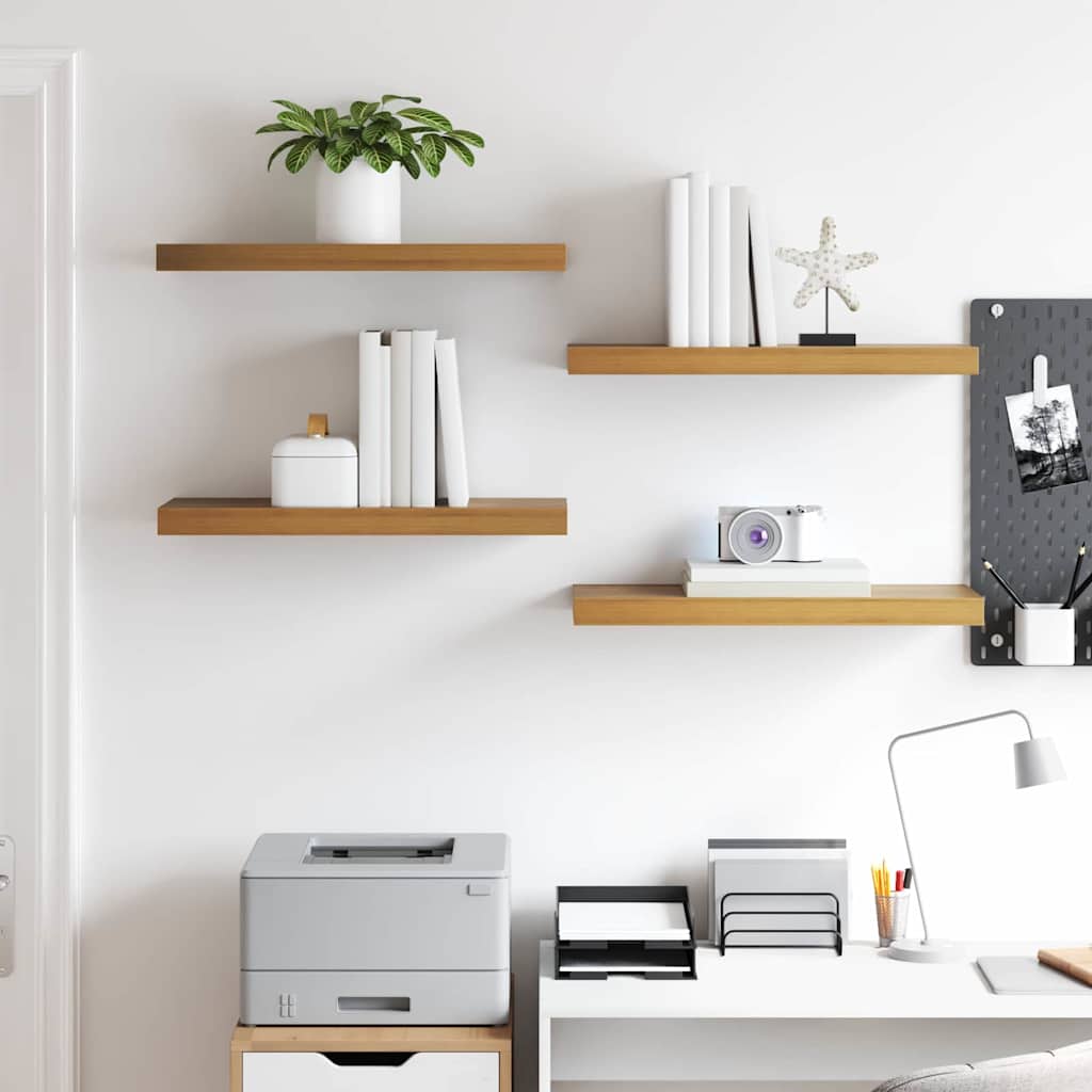 Wall Shelf 4 pcs Brown 60 x 23.5 x 3.8 cm Engineered Wood