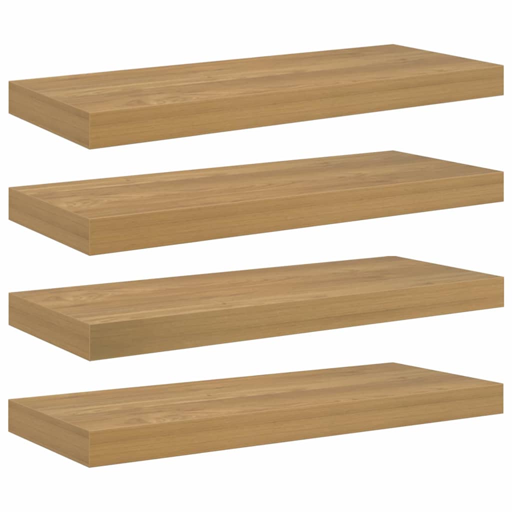 Wall Shelf 4 pcs Brown 60 x 23 x 4 cm Engineered Wood