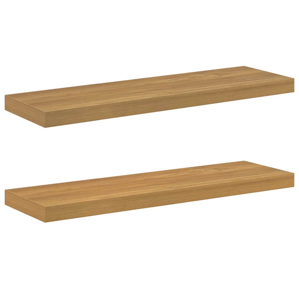 Wall Shelf 2 pcs Brown 80 x 23.5 x 4 cm Engineered Wood