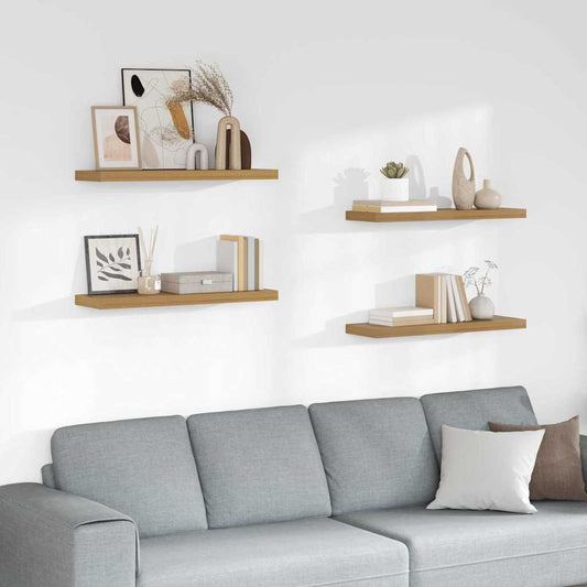 Wall Shelf 4 pcs Brown 80 x 23.5 x 3.8 cm Engineered Wood