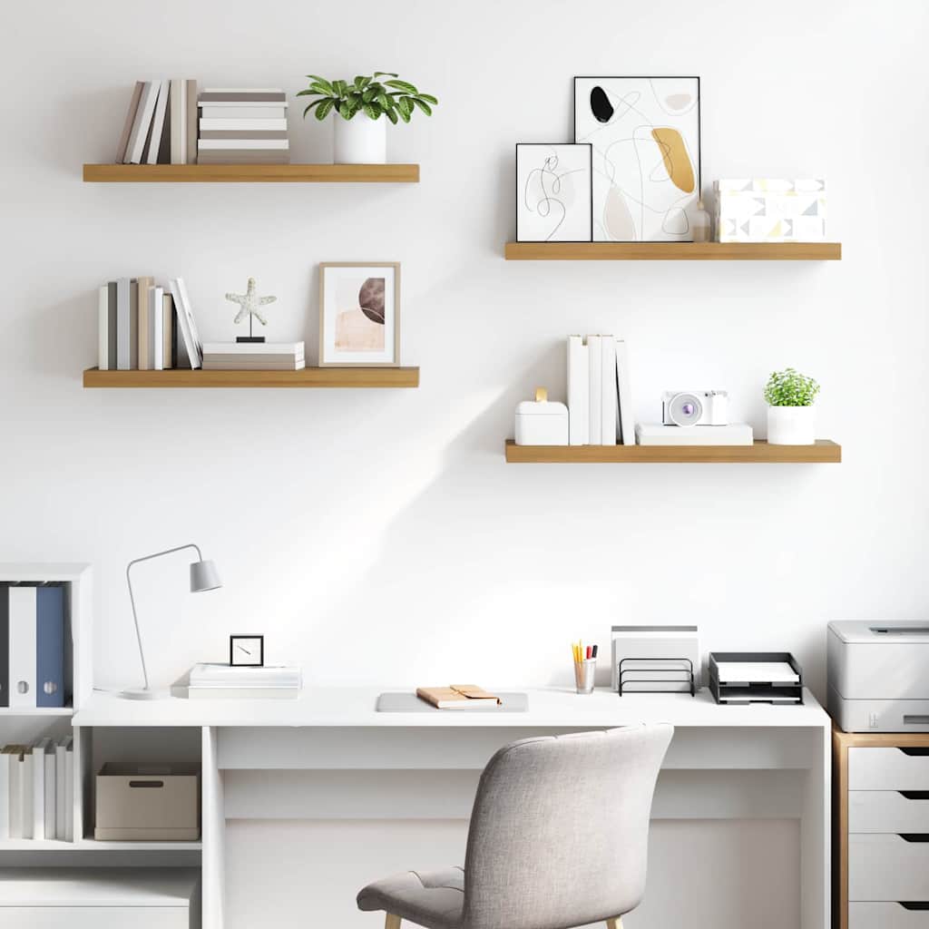 Wall Shelf 4 pcs Brown 80 x 23.5 x 3.8 cm Engineered Wood