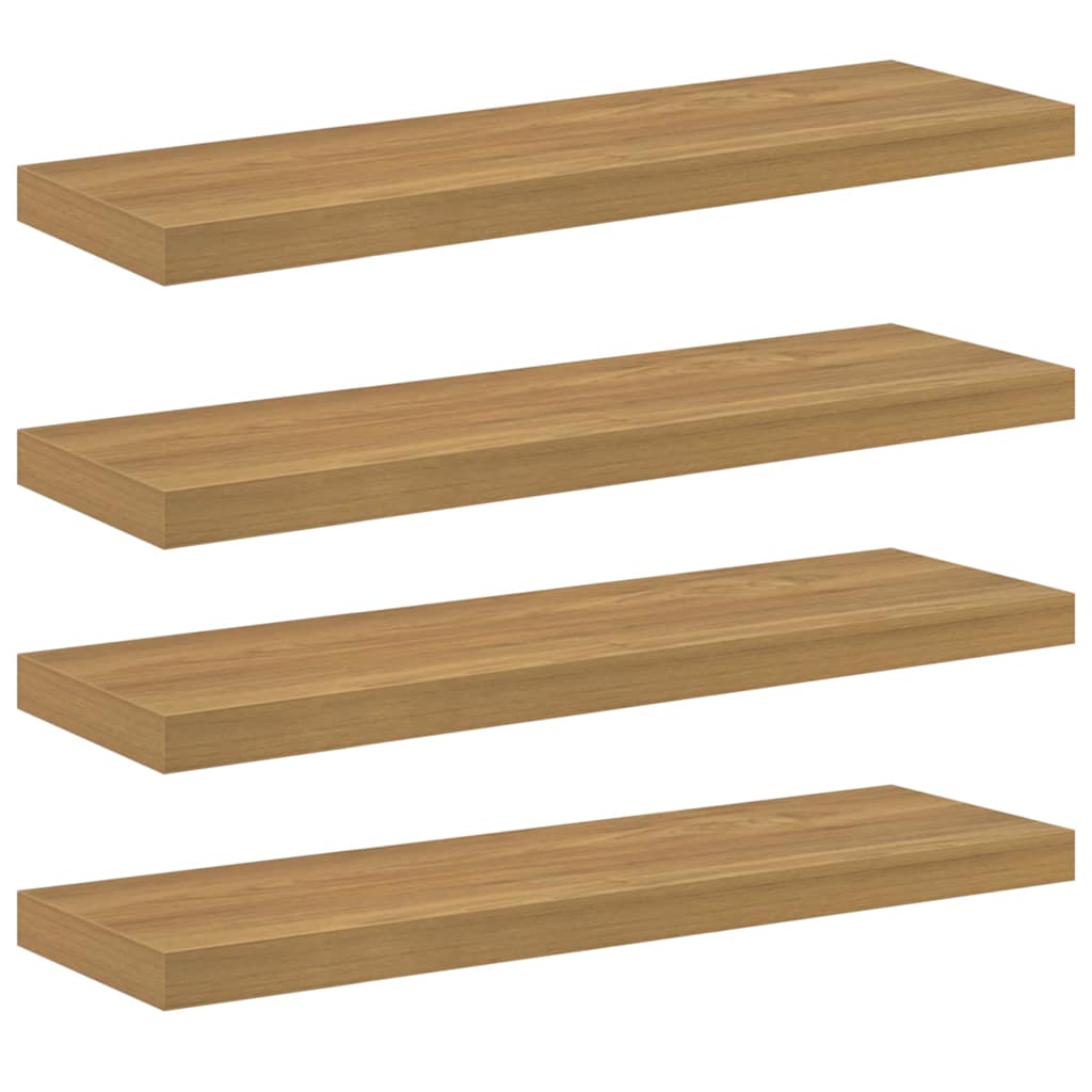 Wall Shelf 4 pcs Brown 80 x 23.5 x 3.8 cm Engineered Wood