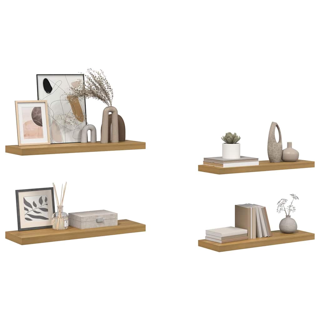 Wall Shelf 4 pcs Brown 80 x 23.5 x 3.8 cm Engineered Wood