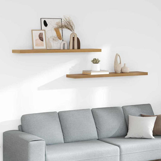 Wall Shelf 2 pcs Brown 120 x 23.5 x 3.8 cm Engineered Wood