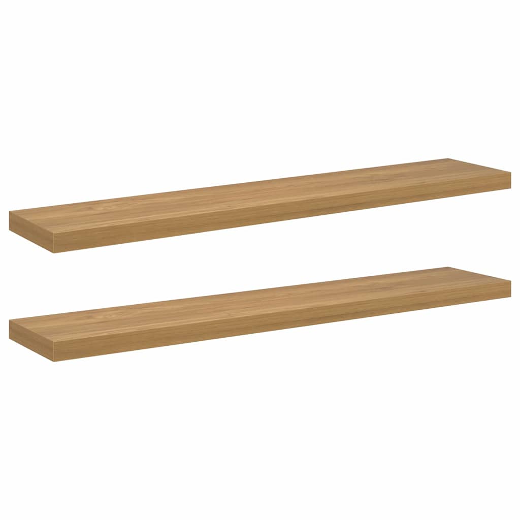 Wall Shelf Wall-Mounted 2 pcs Brown 120 x 23.5 x 3.8 cm