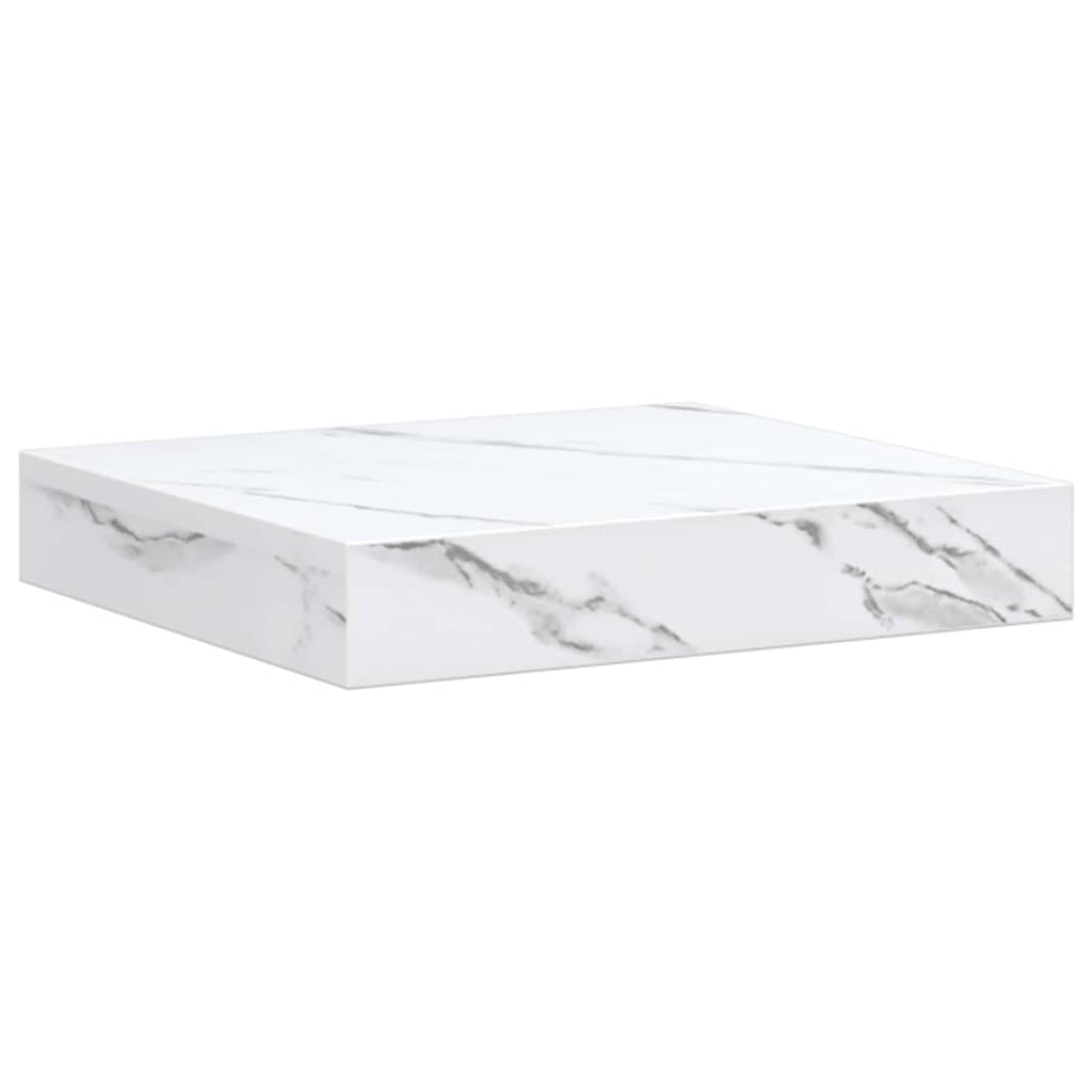 Wall Shelf 4 pcs White Marble 23 x 23.5 x 4 cm Engineered Wood