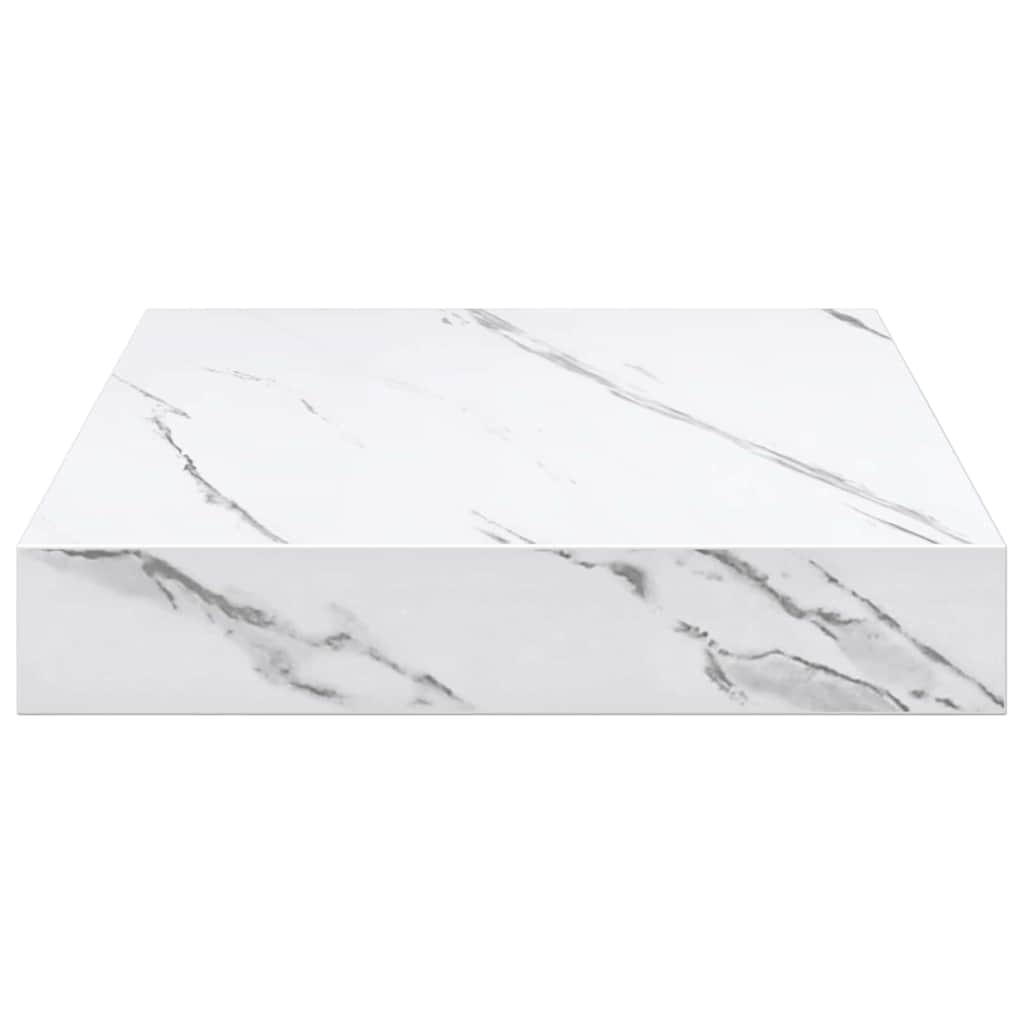 Wall Shelf 4 pcs White Marble 23 x 23.5 x 4 cm Engineered Wood