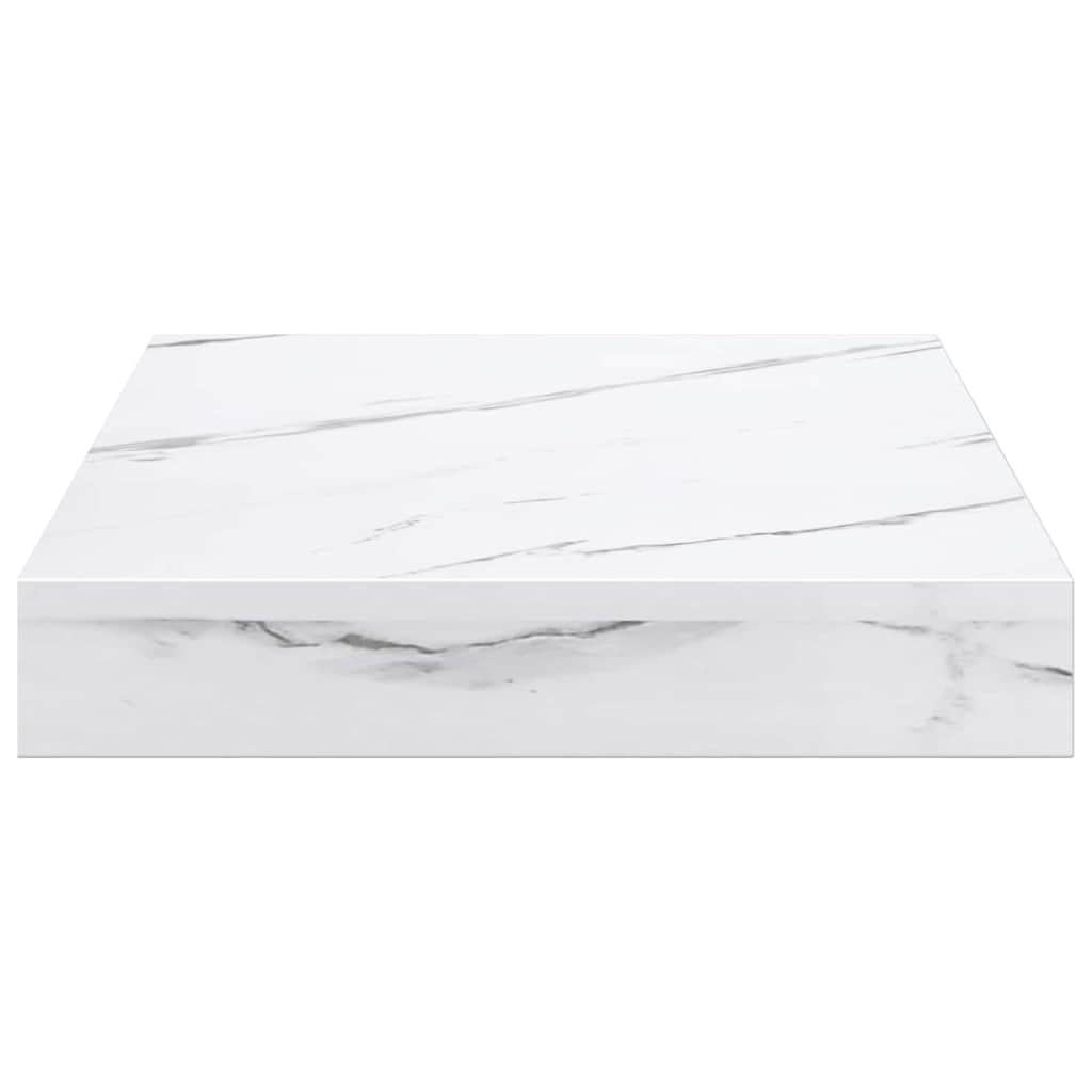 Wall Shelf 4 pcs White Marble 23 x 23.5 x 4 cm Engineered Wood
