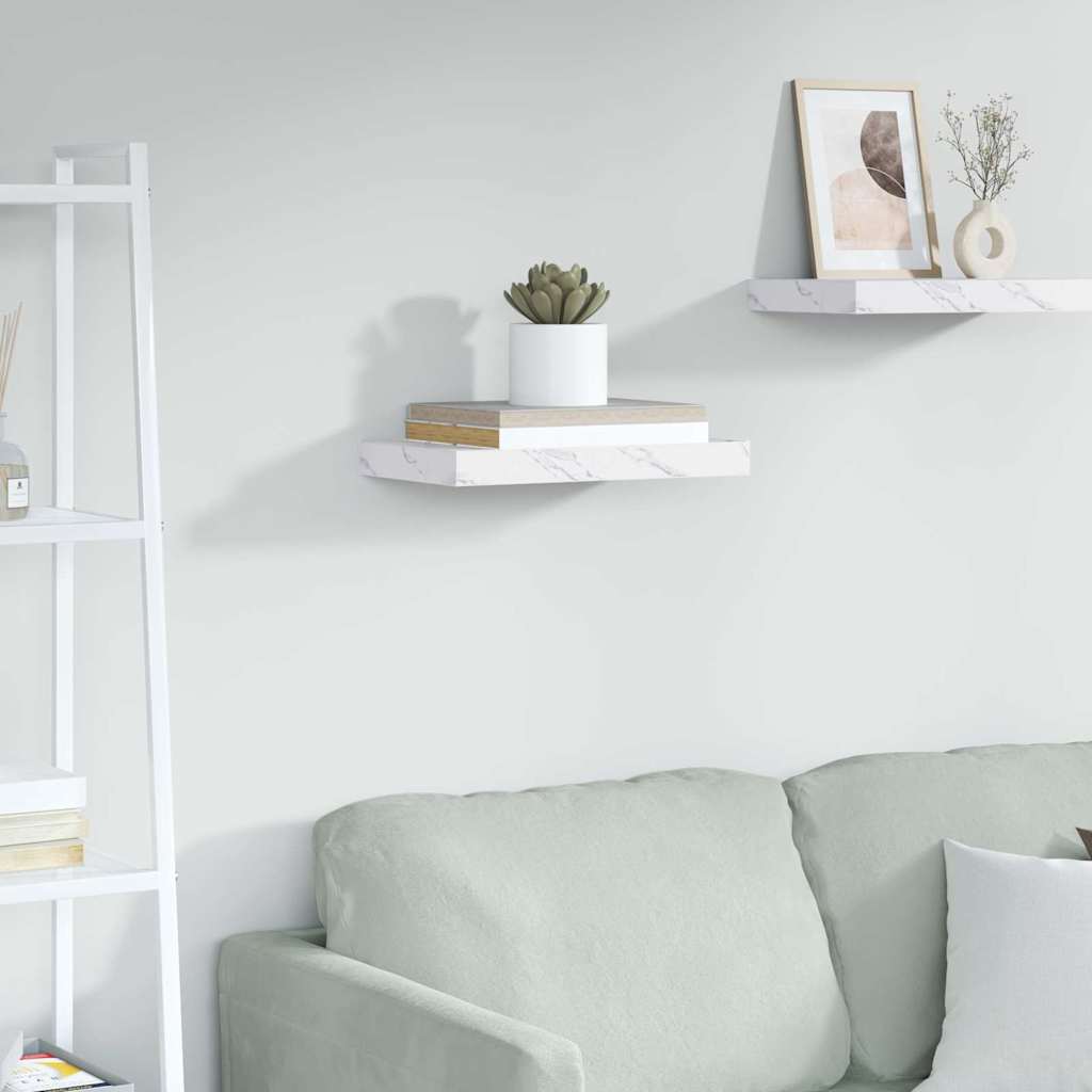 Wall Shelf Wall-Mounted White Marble 40 x 23.5 x 3.8 cm