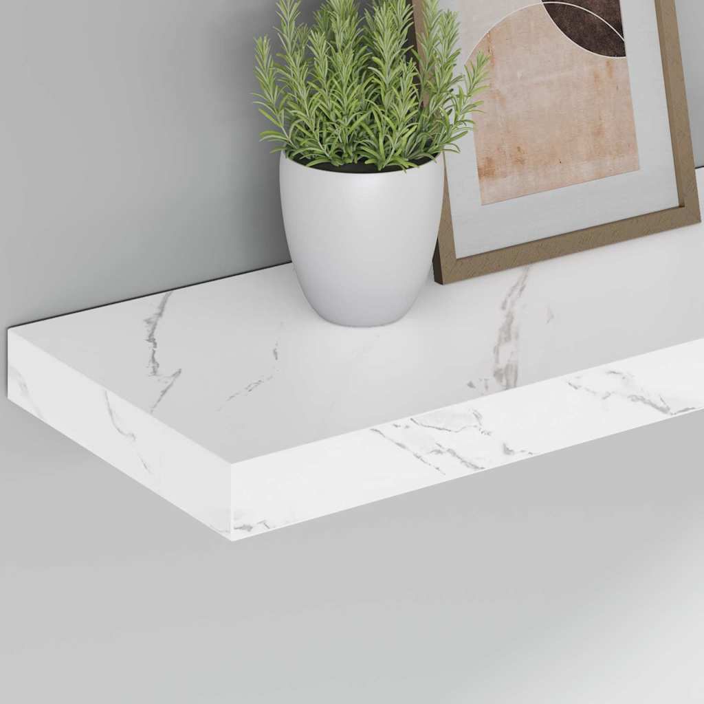 Wall Shelf Wall-Mounted White Marble 50 x 23.5 x 3.8 cm