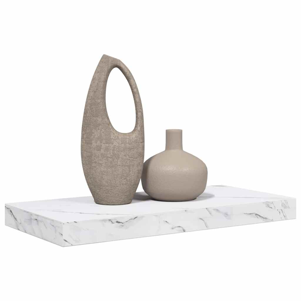 Wall Shelf Wall-Mounted White Marble 50 x 23.5 x 3.8 cm