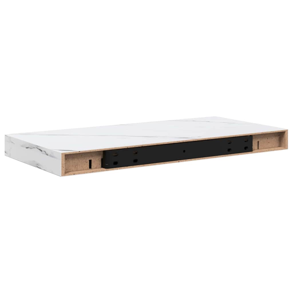 Wall Shelf 2 pcs White Marble 50 x 23.5 x 3.8 cm