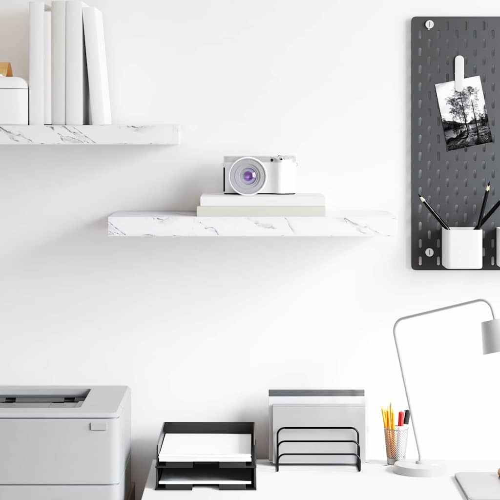Wall Shelf White Marble 60 x 23 x 4 cm Engineered Wood